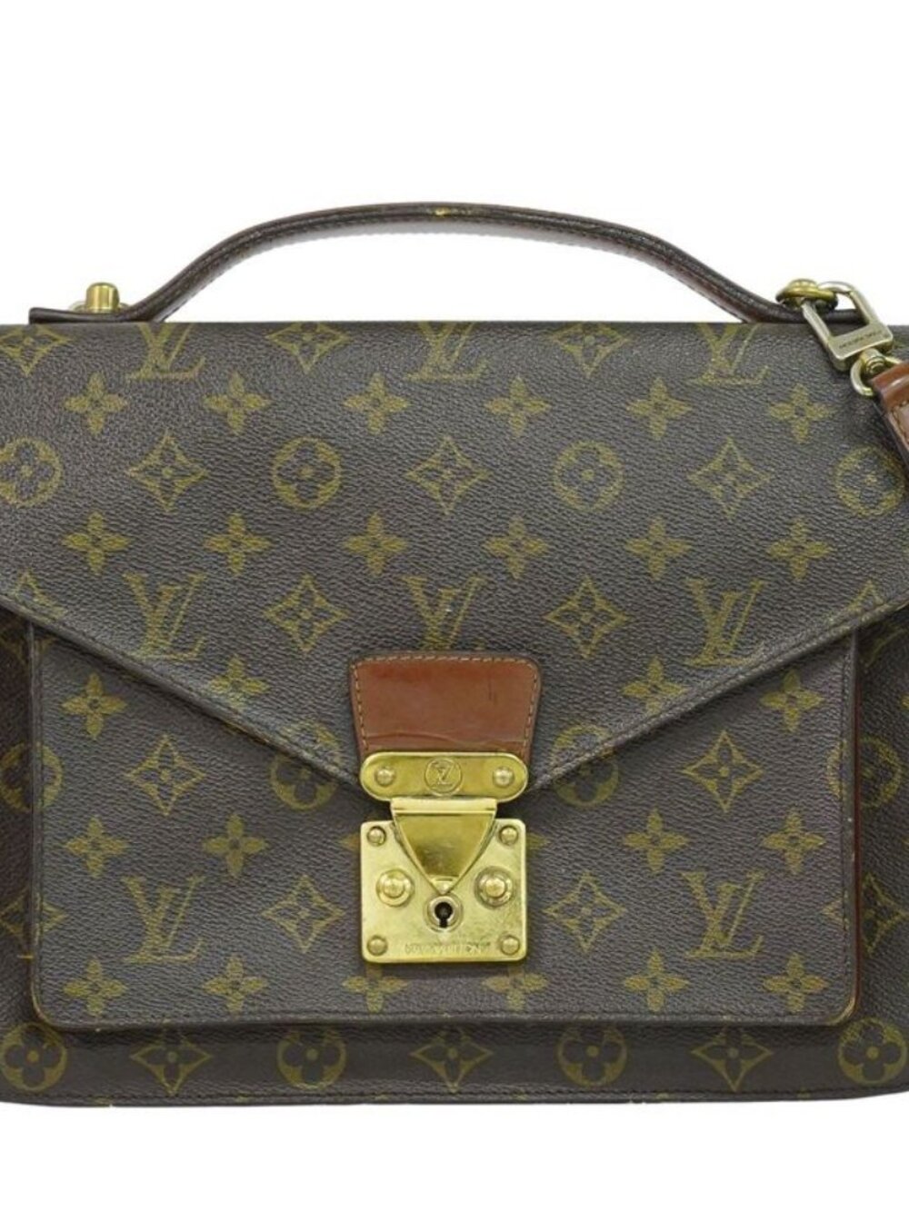 Louis Vuitton LV Monceau Monogram 2-Way Shoulder Bag Brown